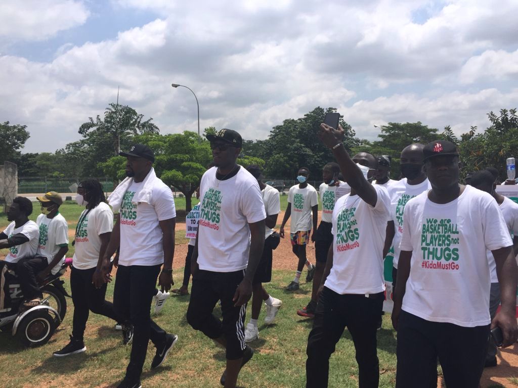 Breaking… Basketball players protest in Abuja, declare ‘Kida must go’