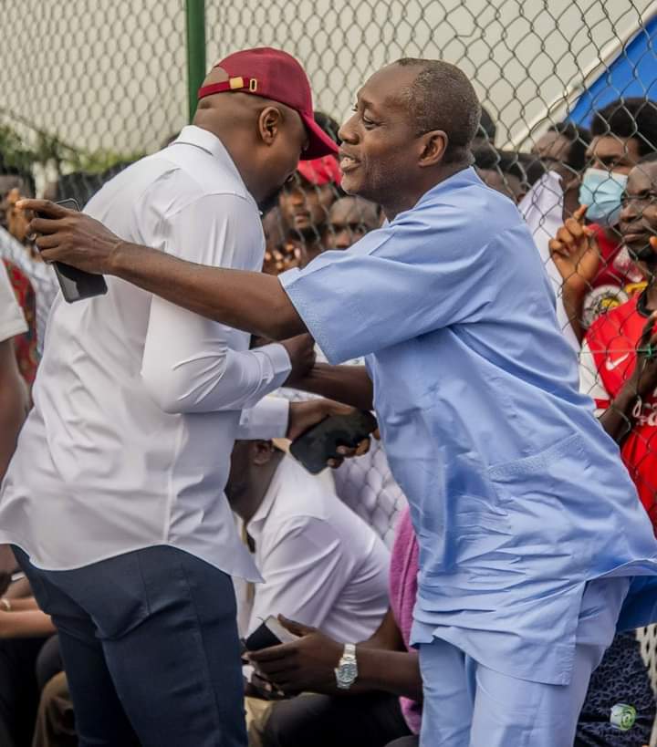 NBBF President Mark, Ugboaja Storm NUGA Games Basketball Final amid cheers from basketball players