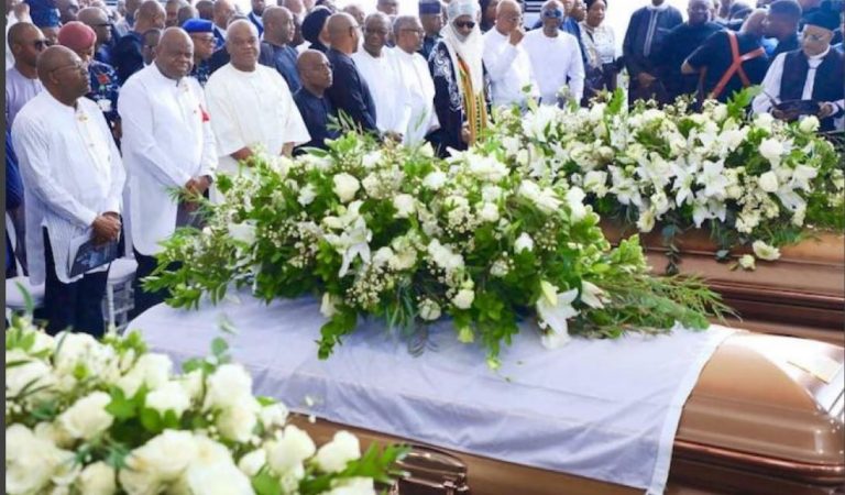 The remains of Wigwe, wife, son committed to mother earth