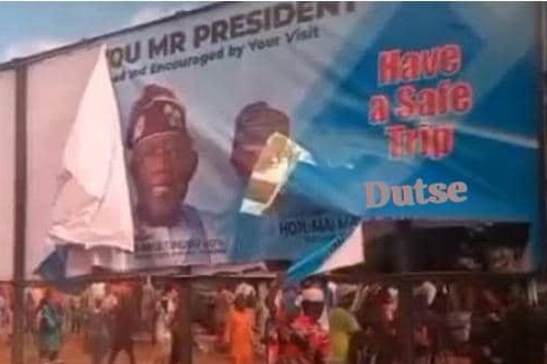 Alleged defection plan, Badaru’s loyalists destroy Tinubu billboards in Dutse