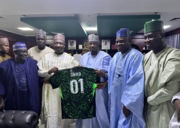 NFF President Consoles Gov. Radda on Mother’s Demise, commends him for hosting Flying Eagles