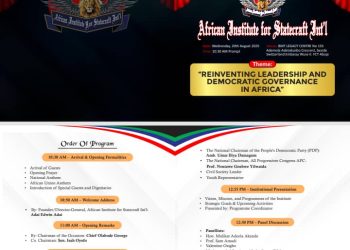 African Institute for NSTITUTE FOR Statecraft Int’l Set to Hold Inaugural Lecture